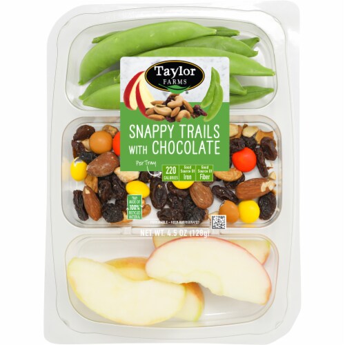 Taylor Farms® Snappy Trails with Chocolate Snack Pack Perspective: front