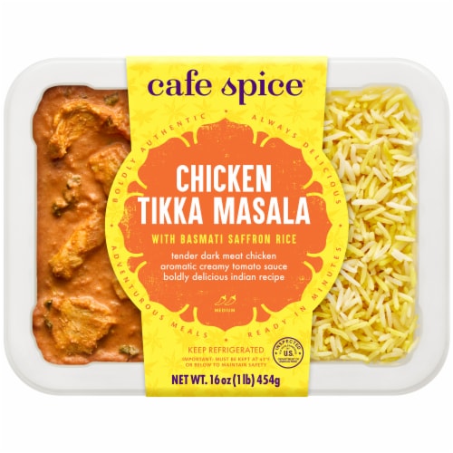Cafe Spice® Chicken Tikka Masala with Basmati Saffron Rice Meal Perspective: front
