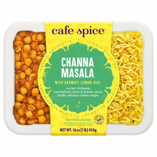 Cafe Spice® Channa Masala with Basmati Lemon Rice Meal Perspective: front