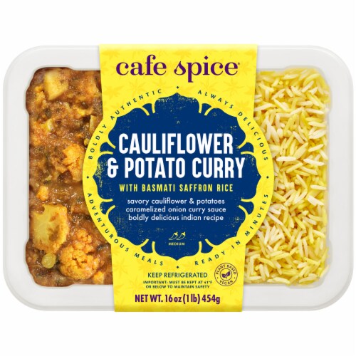 Café Spice® Cauliflower & Potato Curry with Saffron Rice Perspective: front