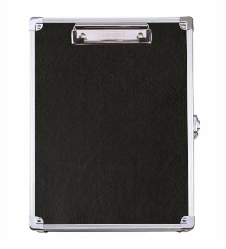 Vaultz Locking Storage Clipboard - Black Perspective: front