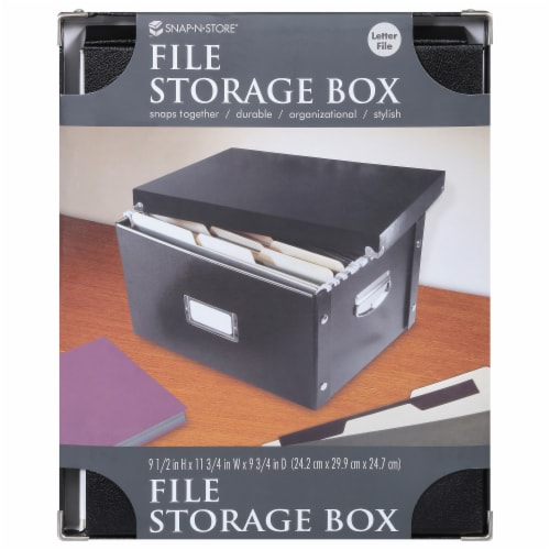 Snap-N-Store® Letter Size File Box - Black Perspective: front