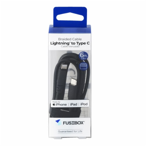 FuseBox Lightning to Type C Braided Cable Perspective: front