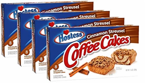 Hostess Cinnamon Streusel Coffee Cakes (8 count) 11.6 oz Box - Pack of 4 Perspective: front