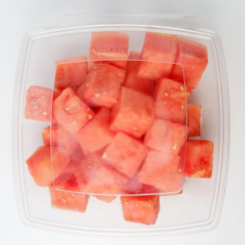 Fresh Cut Watermelon Chunks Perspective: front