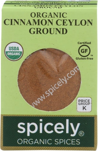 Spicely Organics Ground Cinnamon Ceylon Perspective: front