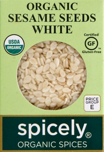 Spicely Organics White Sesame Seeds Perspective: front