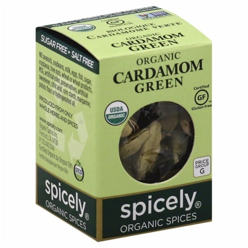 Spicely Organic Ground Cardamom Perspective: front