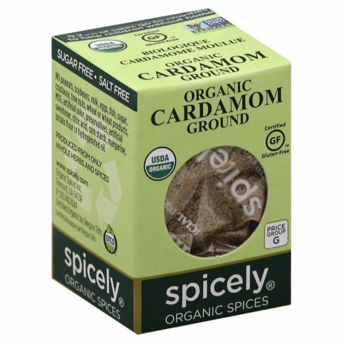 Spicely Organic Ground Cardamom Perspective: front