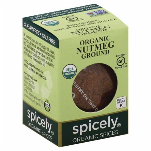Spicely Organics Ground Nutmeg Perspective: front
