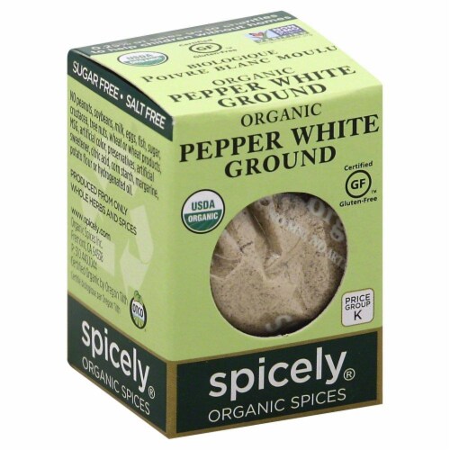 Spicely Organic Ground White Pepper Perspective: front