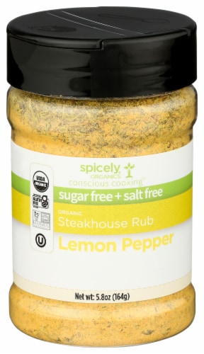 Spicely Organics Lemon Pepper Steakhouse Rub Perspective: front