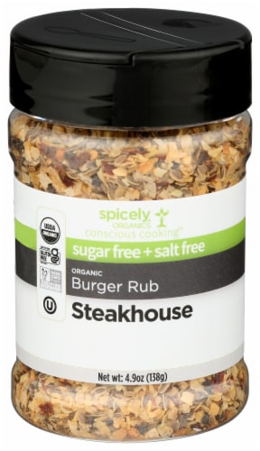 Spicely Organics Steakhouse Burger Rub Perspective: front
