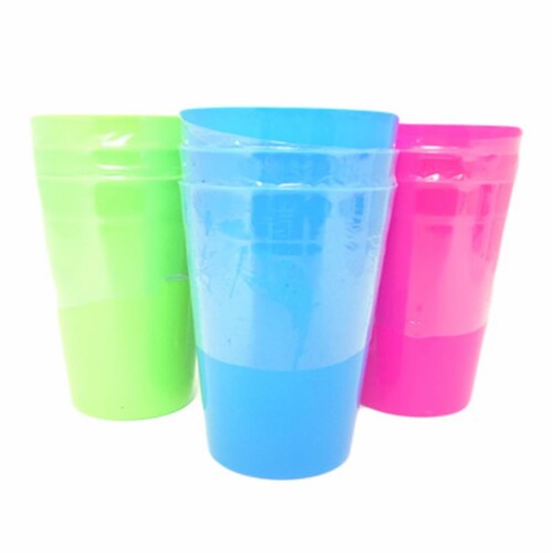 FamilyMaid 60164 3.5 dia. x 5.9 in. Assorted Color Plastic Tumbler, 3 Piece - Pack of 96 Perspective: front