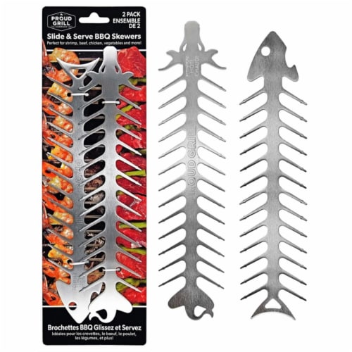 Proud Grill 8034857 4.7 x 12.3 in. Chrome Stainless Steel Skewers Perspective: front
