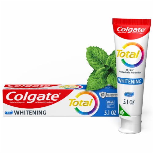 Colgate Total Whitening Toothpaste Gel with Mint Flavor Perspective: front