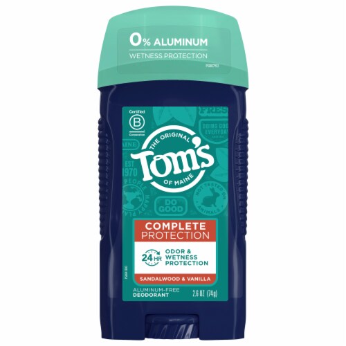 Tom's of Maine Complete Sandalwood and Vanilla Protection Deodorant Perspective: front