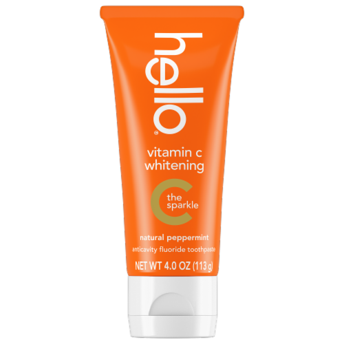 Hello® Vitamin C Whitening Natural Peppermint Toothpaste Perspective: front
