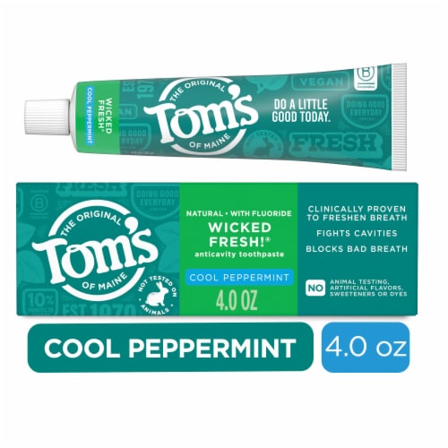 Tom’s of Maine Wicked Fresh! Natural Toothpaste with Fluoride Cool Peppermint Flavor Perspective: front