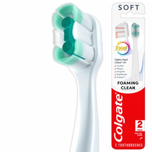 Colgate Total Active Prevention Foaming Clean Soft Toothbrush Perspective: front