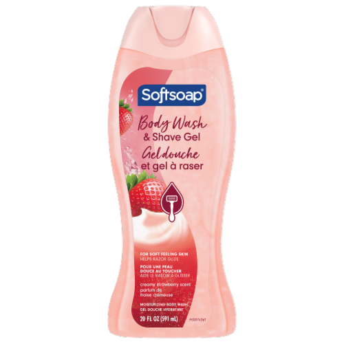 Softsoap® Body Wash & Shave Gel Creamy Strawberry Moisturizing For Soft Feeling Skin Perspective: front