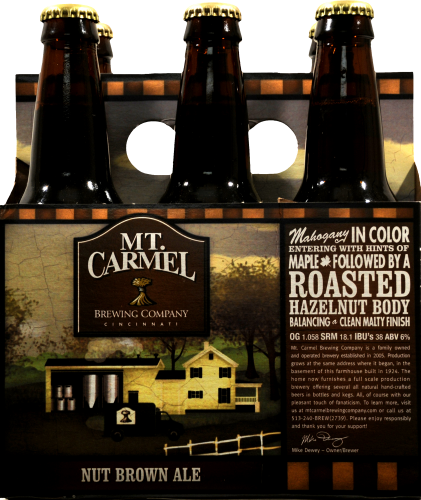 Mt. Carmel Brewing Company Nut Brown Ale Perspective: front