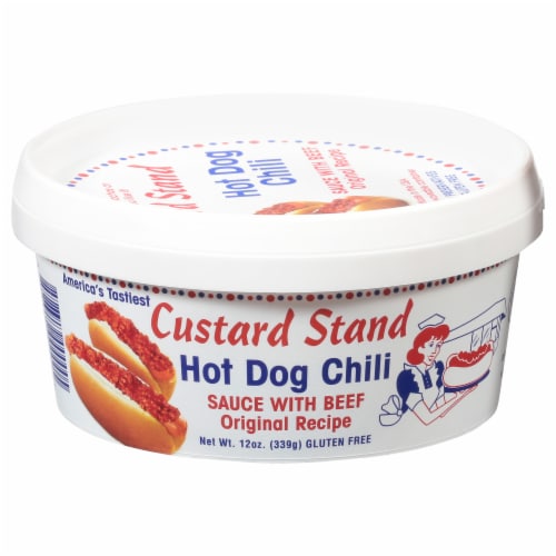 Custard Stand Original All Beef Hot Dog Chili Perspective: front