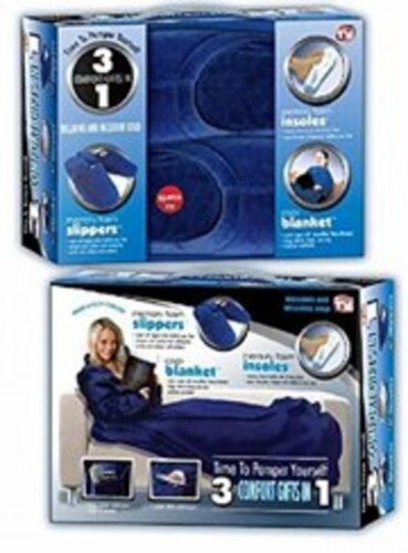 Comfort Gifts in 1- Small, Slippers Fleece blankets with sleeves, Insoles, Cozy Perspective: front