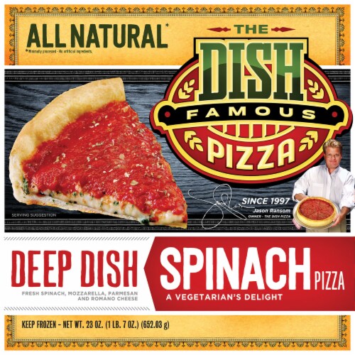 The Dish Deep Dish Spinach Frozen Pizza Perspective: front