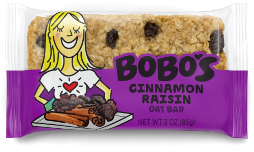 Bobo's Cinnamon Raisin Oat Bar Perspective: front