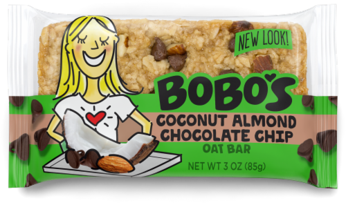 Bobo's Coconut Almond Chocolate Chip Oat Bar Perspective: front