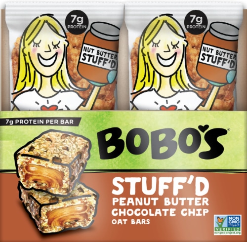 Bobo's Stuff'd Peanut Butter Chocolate Chip Oat Bars 12 Count Perspective: front