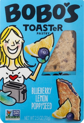 Bobo’s Blueberry Lemon Poppyseed Toaster Pastry Perspective: front