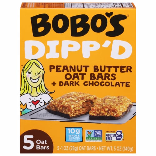 Bobo's Dipp'd Peanut Butter Dark Chocolate Oat Bars, 5 ct Kroger