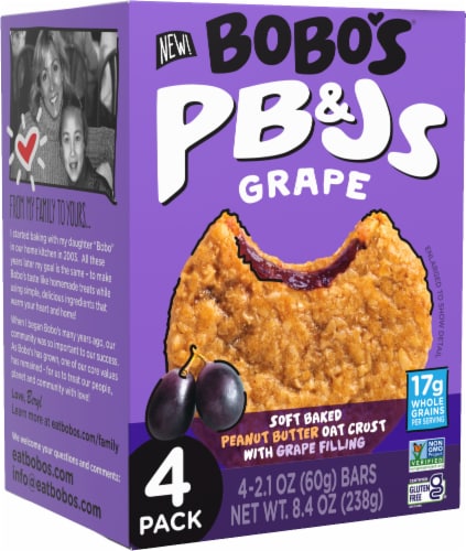 Bobo's® Grape Peanut Butter and Jelly Snack Bars Perspective: front