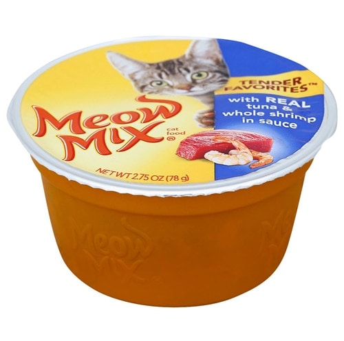 Meow Mix Cat Food, Tenders in Sauce, with Real Tuna & Whole Shrimp