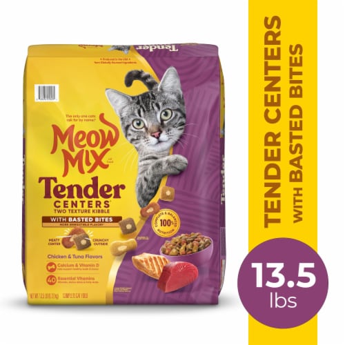 Meow Mix Tender Centers Chicken & Tuna Basted Bites Perspective: front