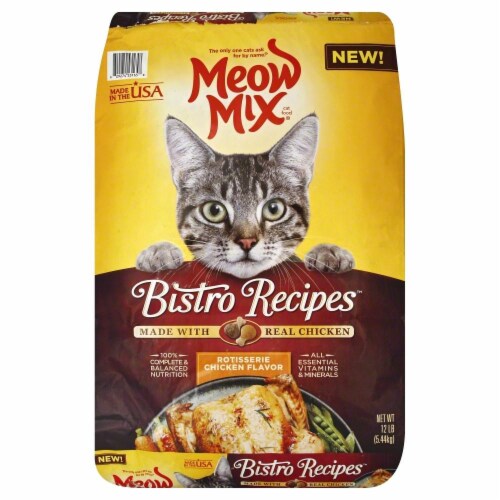 Meow Mix Bistro Rotisserie Chicken Flavor Dry Cat Food, 12 lb - Kroger