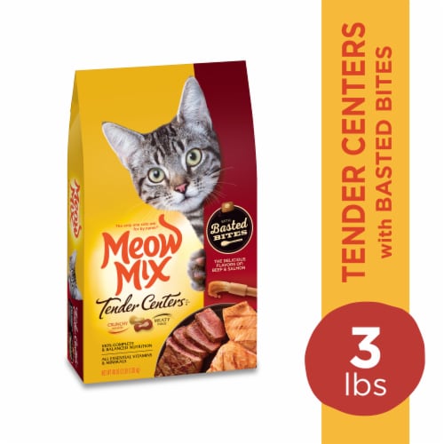Meow Mix Tender Centers with Basted Bites Cat Food Perspective: front