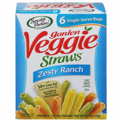 Sensible Portions Zesty Ranch Garden Veggie Straws Perspective: front