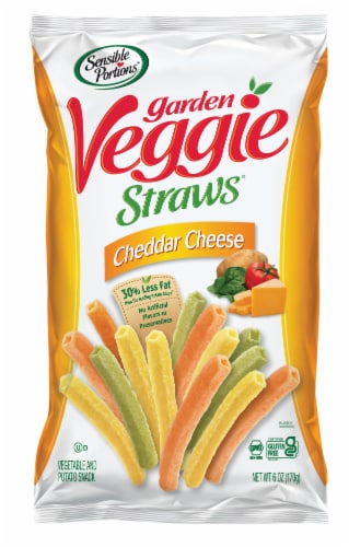 Sensible Portions® Garden Veggie Straws® Cheddar Cheese Vegetable and Potato Snack Perspective: front