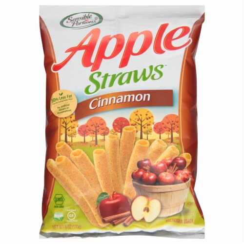 Sensible Portions Apple Straws Cinnamon Multigrain Snack Perspective: front