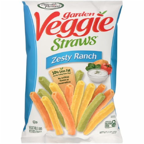 Sensible Portions Garden Veggie Straws Zesty Ranch Vegetable and Potato Snacks Perspective: front