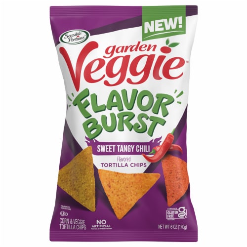 Sensible Portions® Garden Veggie™ Sweet Tangy Chill Tortilla Chips Perspective: front