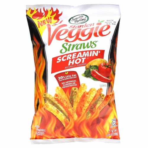 Sensible Portions Garden Veggie Straws Screamin' Hot - 4.25 oz (120 g) Perspective: front