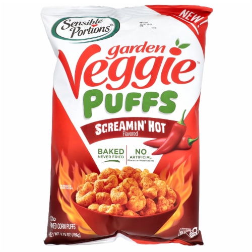 Sensible Portions® Garden Veggie™ Screamin' Hot Baked Corn Puffs Perspective: front