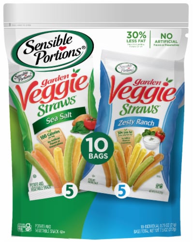 Sensible Portions® Veggie Straws Variety Pack Perspective: front