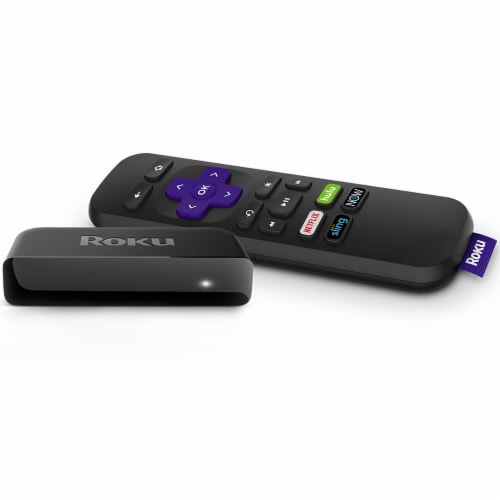 Roku Premiere Streaming Stick - Black/Purple Perspective: front