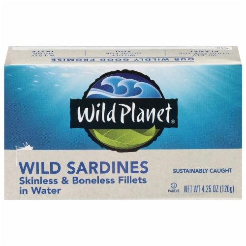 Wild Planet® Skinless Boneless Wild Sardine Fillets in Water Perspective: front
