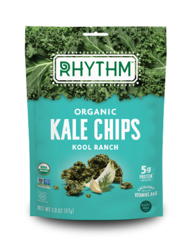 Rhythm Organic Kool Ranch Kale Chips Perspective: front